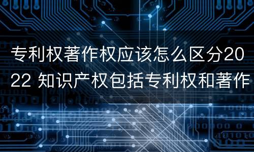 专利权著作权应该怎么区分2022 知识产权包括专利权和著作权吗