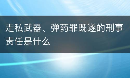 走私武器、弹药罪既遂的刑事责任是什么