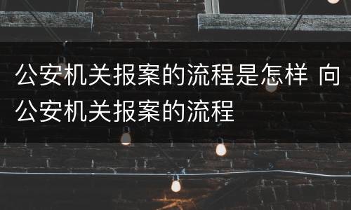公安机关报案的流程是怎样 向公安机关报案的流程