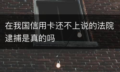 在我国信用卡还不上说的法院逮捕是真的吗