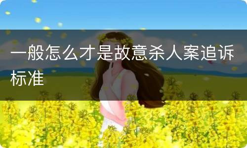 一般怎么才是故意杀人案追诉标准