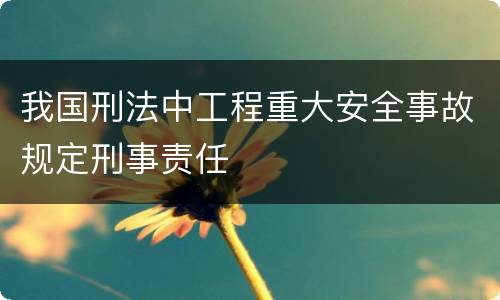我国刑法中工程重大安全事故规定刑事责任