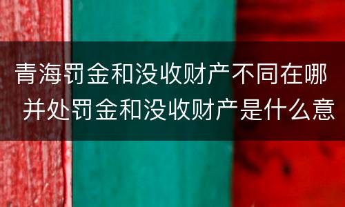 青海罚金和没收财产不同在哪 并处罚金和没收财产是什么意思