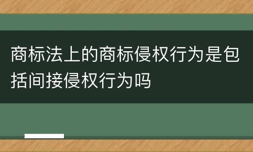 商标法上的商标侵权行为是包括间接侵权行为吗