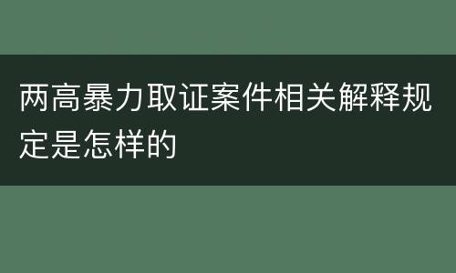 两高暴力取证案件相关解释规定是怎样的