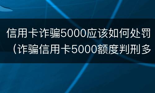 信用卡诈骗5000应该如何处罚（诈骗信用卡5000额度判刑多久?）