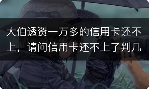 大伯透资一万多的信用卡还不上，请问信用卡还不上了判几年
