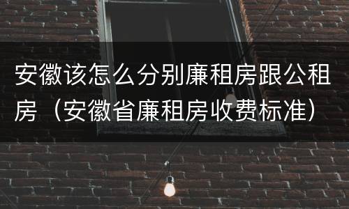 安徽该怎么分别廉租房跟公租房（安徽省廉租房收费标准）