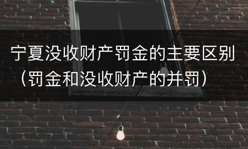 宁夏没收财产罚金的主要区别（罚金和没收财产的并罚）