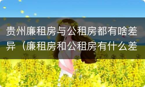 贵州廉租房与公租房都有啥差异（廉租房和公租房有什么差别）