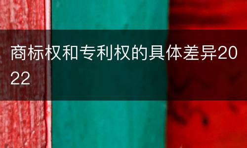 商标权和专利权的具体差异2022