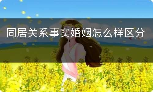 同居关系事实婚姻怎么样区分