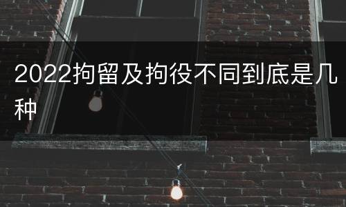 2022拘留及拘役不同到底是几种