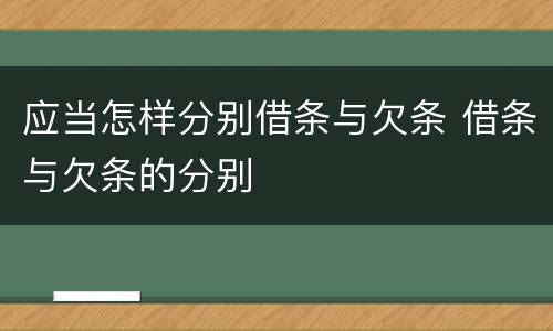 应当怎样分别借条与欠条 借条与欠条的分别