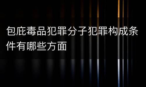 包庇毒品犯罪分子犯罪构成条件有哪些方面