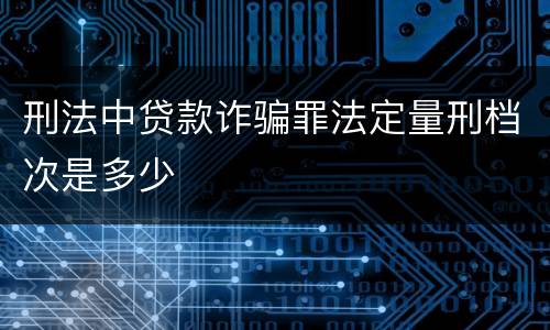 刑法中贷款诈骗罪法定量刑档次是多少