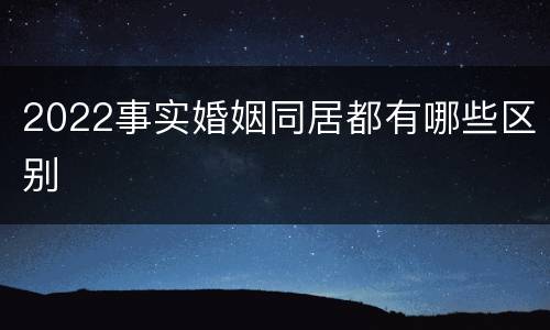 2022事实婚姻同居都有哪些区别
