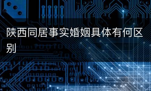 陕西同居事实婚姻具体有何区别
