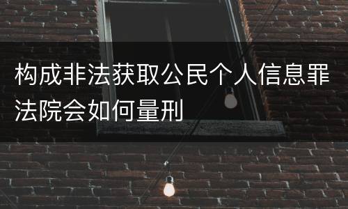 构成非法获取公民个人信息罪法院会如何量刑