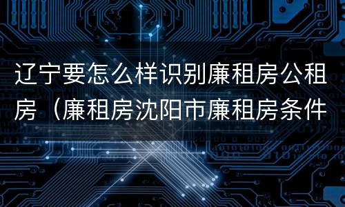 辽宁要怎么样识别廉租房公租房（廉租房沈阳市廉租房条件）