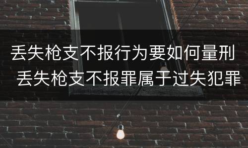 丢失枪支不报行为要如何量刑 丢失枪支不报罪属于过失犯罪吗