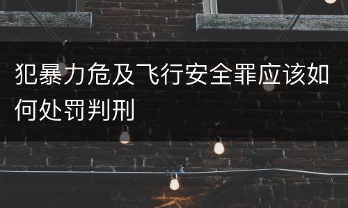 犯暴力危及飞行安全罪应该如何处罚判刑