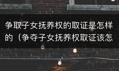 争取子女抚养权的取证是怎样的（争夺子女抚养权取证该怎么做）