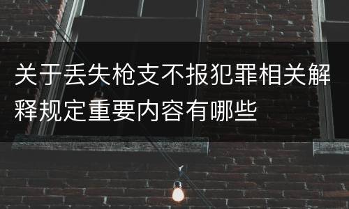 关于丢失枪支不报犯罪相关解释规定重要内容有哪些
