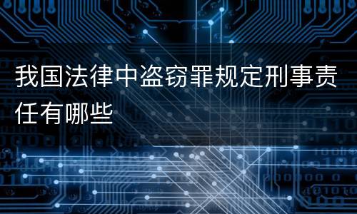 我国法律中盗窃罪规定刑事责任有哪些