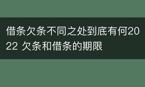 借条欠条不同之处到底有何2022 欠条和借条的期限