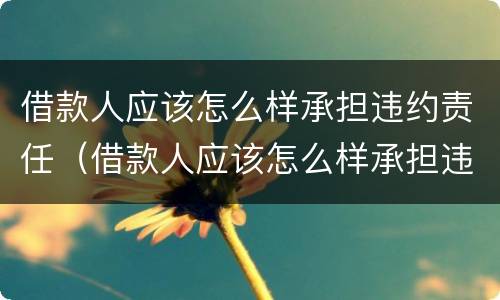 借款人应该怎么样承担违约责任（借款人应该怎么样承担违约责任呢）