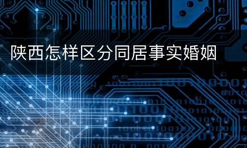 陕西怎样区分同居事实婚姻