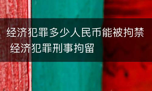 经济犯罪多少人民币能被拘禁 经济犯罪刑事拘留