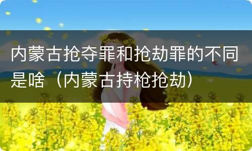 内蒙古抢夺罪和抢劫罪的不同是啥（内蒙古持枪抢劫）