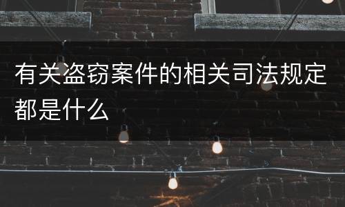 有关盗窃案件的相关司法规定都是什么