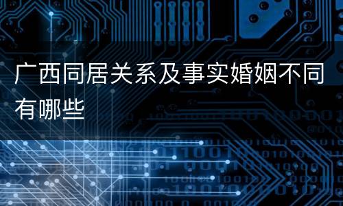 广西同居关系及事实婚姻不同有哪些
