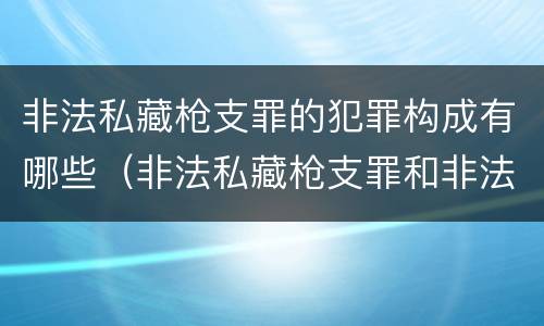 非法私藏枪支罪的犯罪构成有哪些（非法私藏枪支罪和非法持有枪支罪）