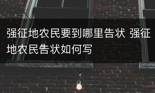 强征地农民要到哪里告状 强征地农民告状如何写