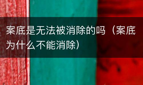 案底是无法被消除的吗（案底为什么不能消除）