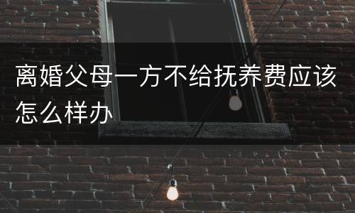 离婚父母一方不给抚养费应该怎么样办