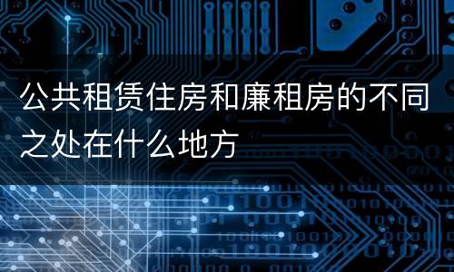 公共租赁住房和廉租房的不同之处在什么地方