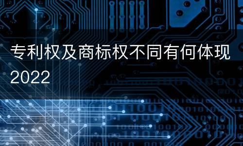 专利权及商标权不同有何体现2022