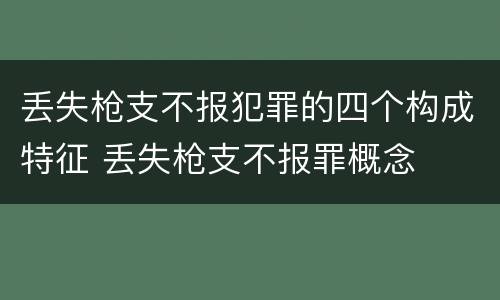丢失枪支不报犯罪的四个构成特征 丢失枪支不报罪概念