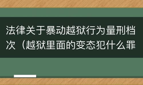 法律关于暴动越狱行为量刑档次（越狱里面的变态犯什么罪）