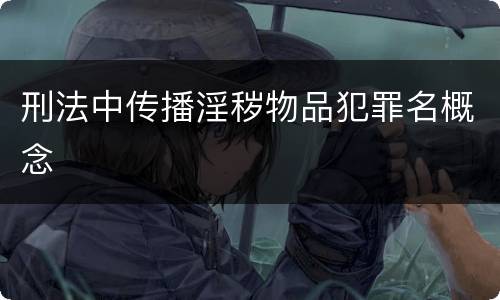 刑法中传播淫秽物品犯罪名概念