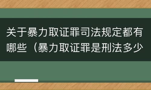 关于暴力取证罪司法规定都有哪些（暴力取证罪是刑法多少条）
