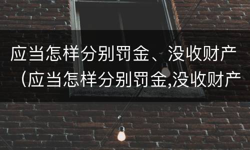 应当怎样分别罚金、没收财产（应当怎样分别罚金,没收财产和损失）
