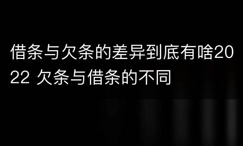 借条与欠条的差异到底有啥2022 欠条与借条的不同