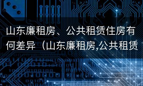 山东廉租房、公共租赁住房有何差异（山东廉租房,公共租赁住房有何差异吗）