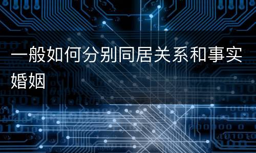 一般如何分别同居关系和事实婚姻
